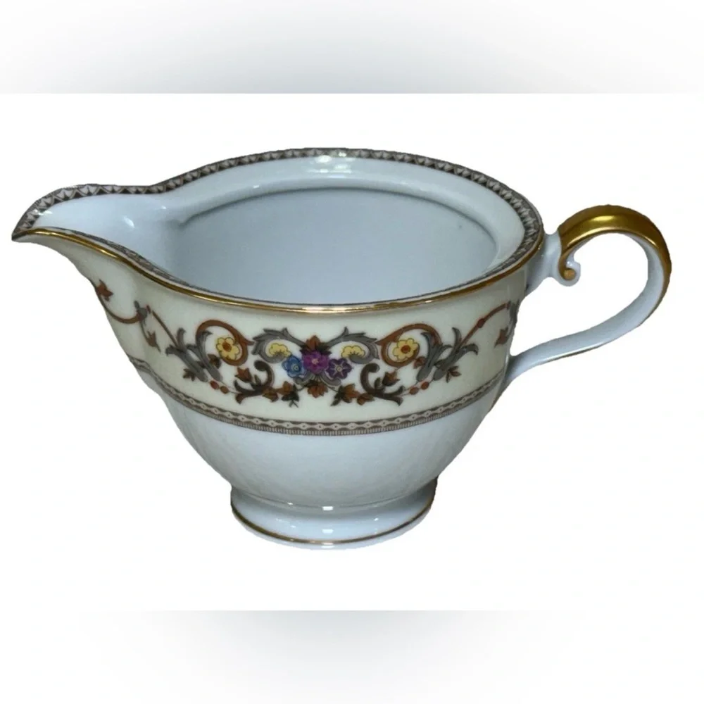 Vtg Meito Ivory China Creamer Royal Embassy Occupied Japan 22 Kt Gold 3